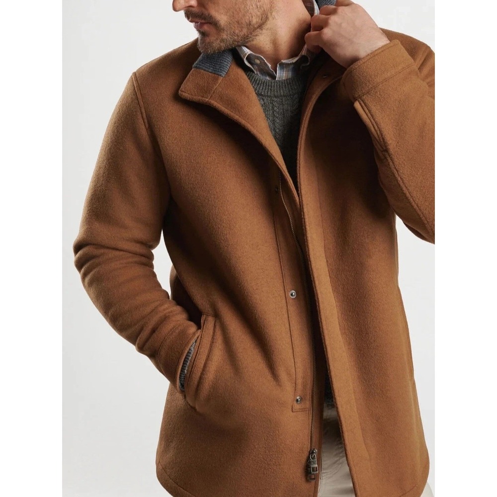 Peter Millar Crown Flex Merino City Coat Mens XXL/2XL Brown NWT Jacket Luxury